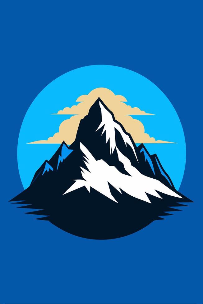 Majestic Mountain Peak Illustration for Outdoor Adventure vector