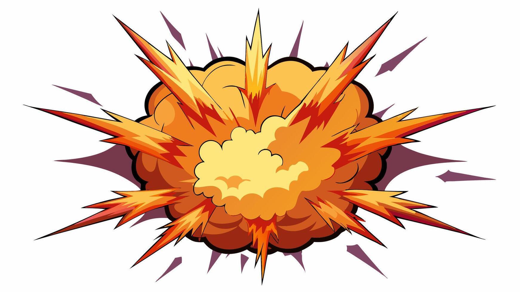 Comic Style Explosion Effect Graphic Illustration with Bold Colors vector