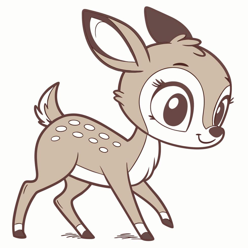 Charming Cartoon Fawn Illustration for Children's Designs and Artwork vector