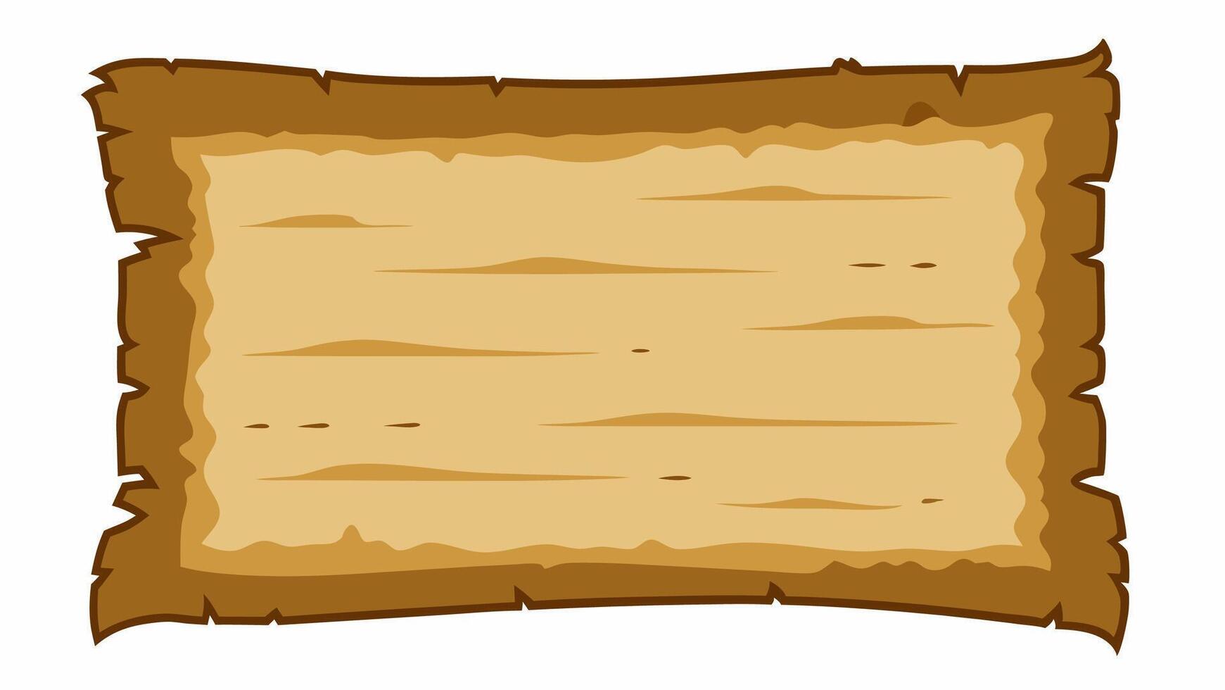 Ancient Parchment Scroll with Torn Edges for Message Display, Old Paper Texture vector