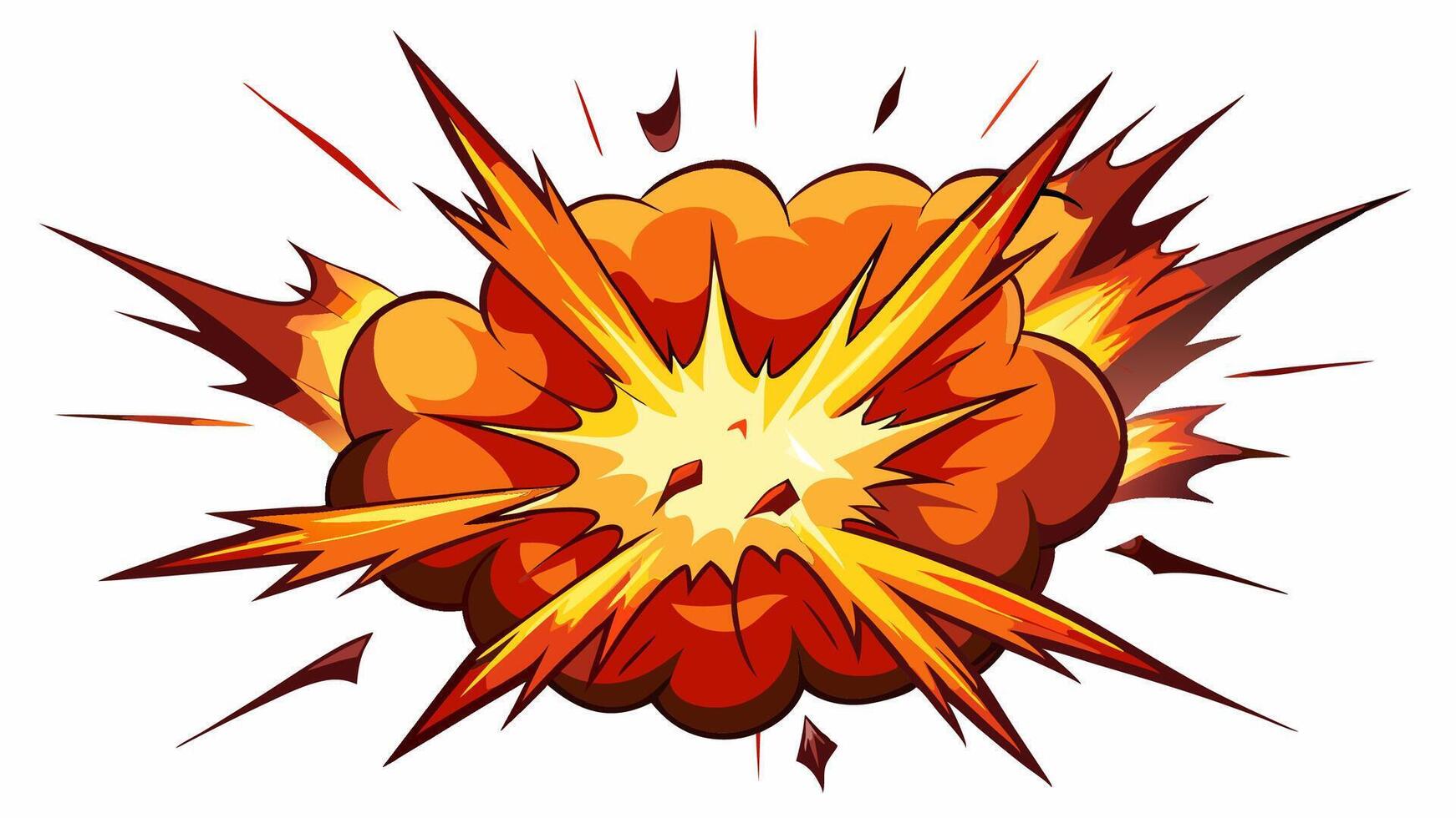 Cartoon Style Explosion Effect with Sharp Edges and Fiery Colors vector