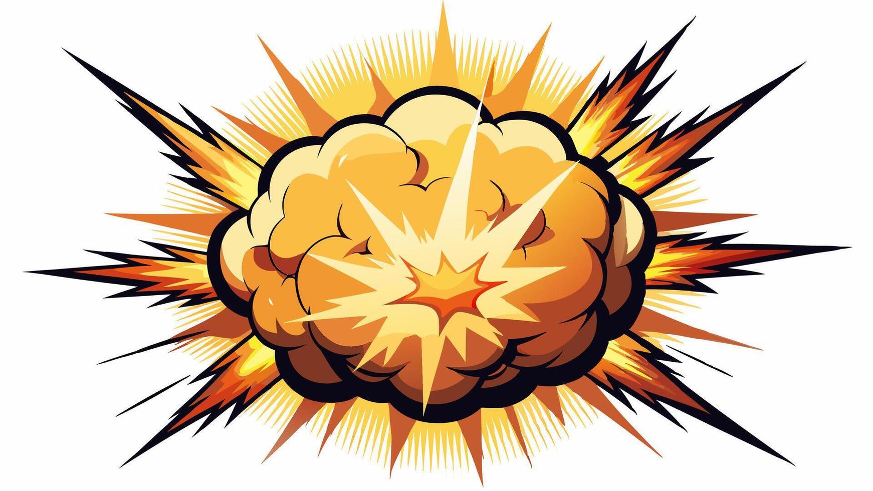 Comic explosion with cloud and burst illustration isolated, great for graphic design vector