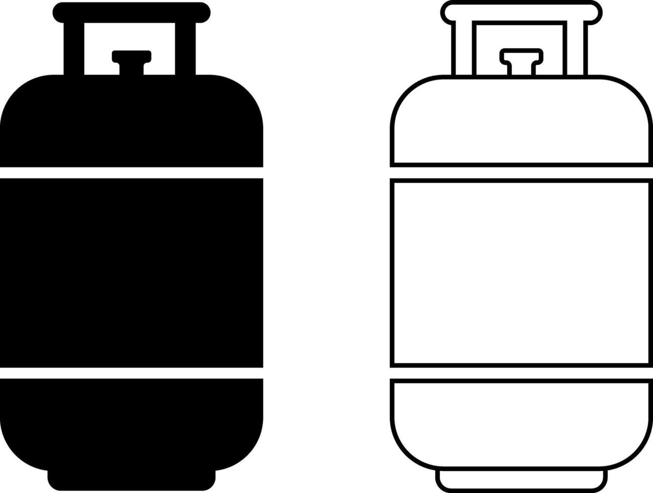Gas Cylinder icon set. LPG fuel container sign. Liquefied petroleum gas bottle symbol. methane bottles. Fuel storage bottle vector