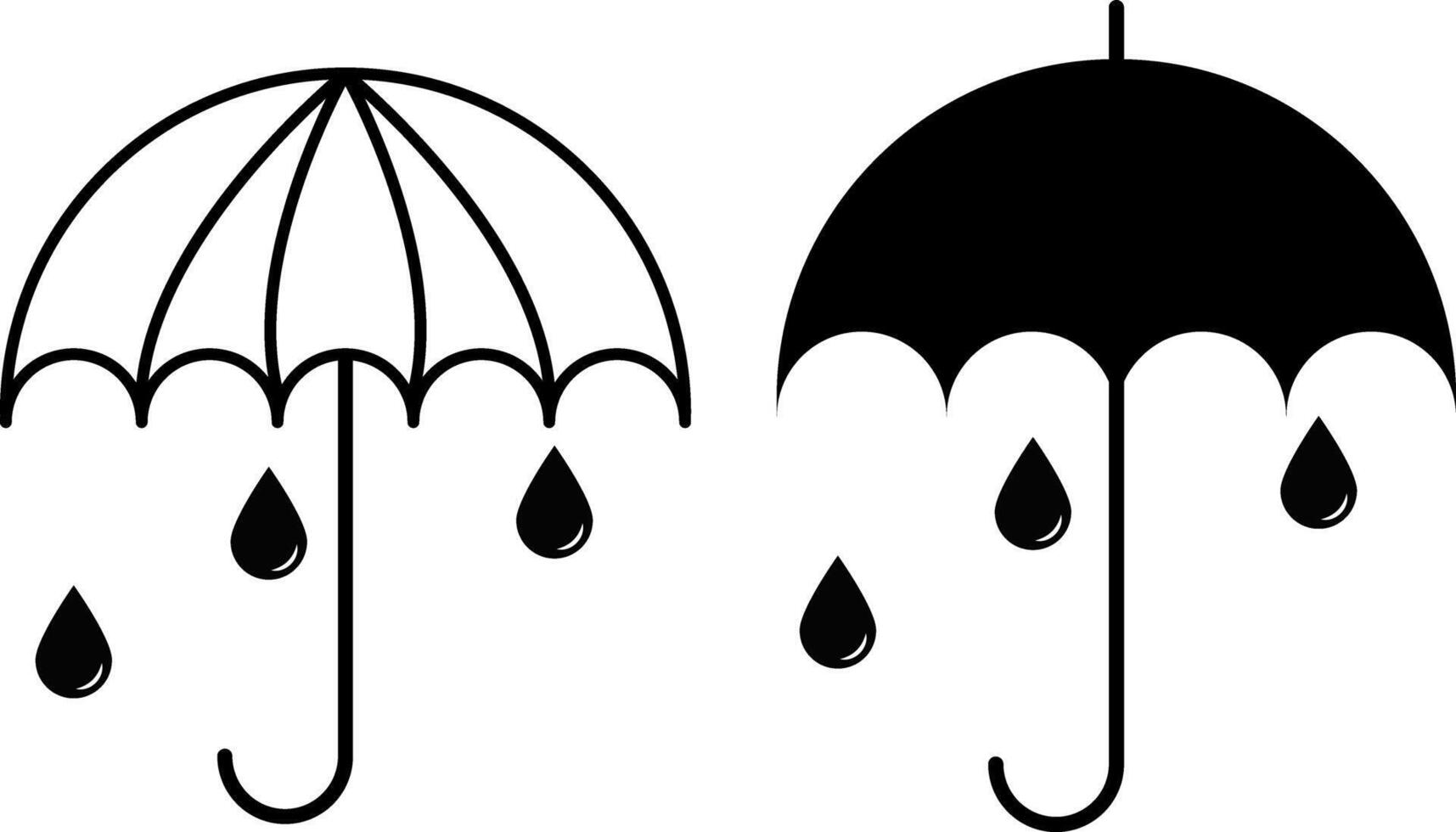 umbrella icon. Water drop protection symbol. Umbel business concept. Raindrop signs. Rainy autumn symbols. Wet weather icons vector