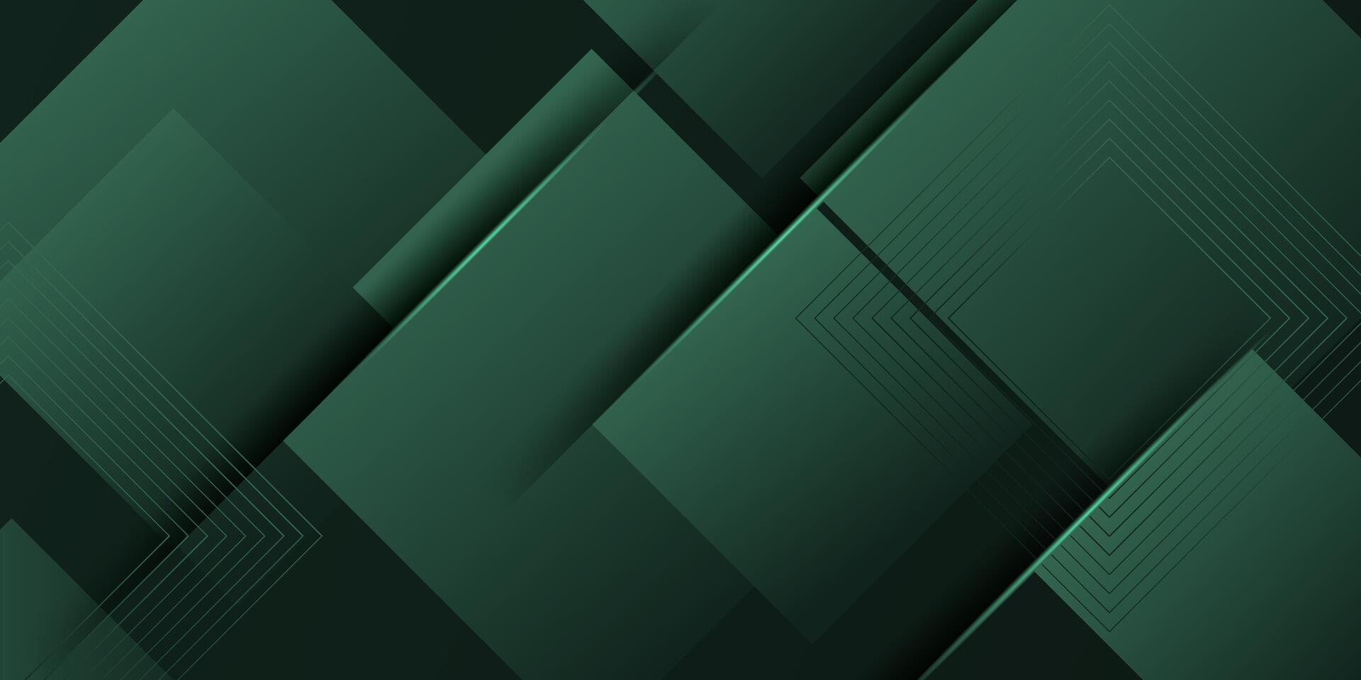 Geometric green abstract background. Dynamic shape composition with shadow and light. Cool background design for poster. Eps10 vector