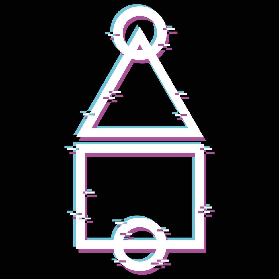 glitch sign game design vector
