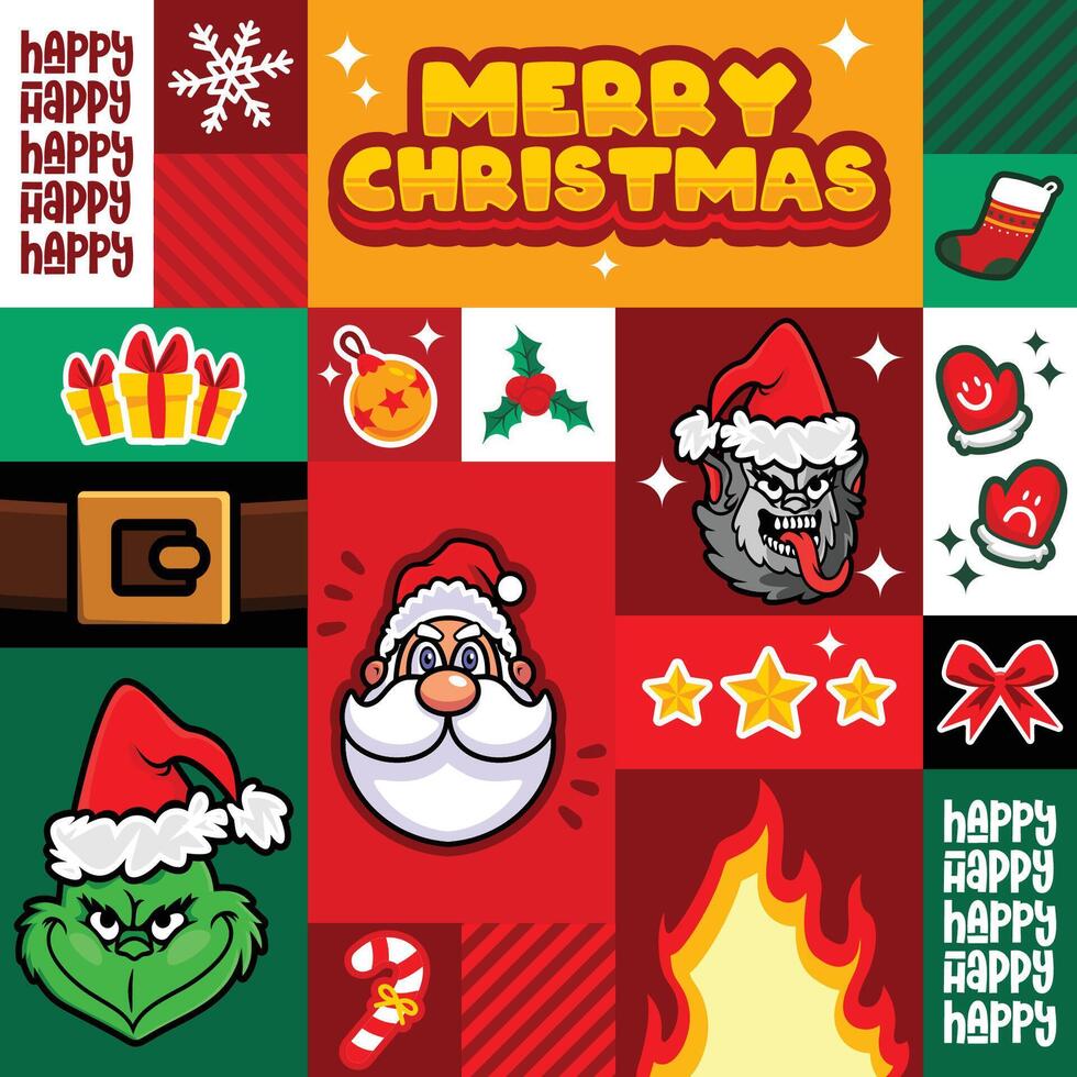 amazing santa art design vector