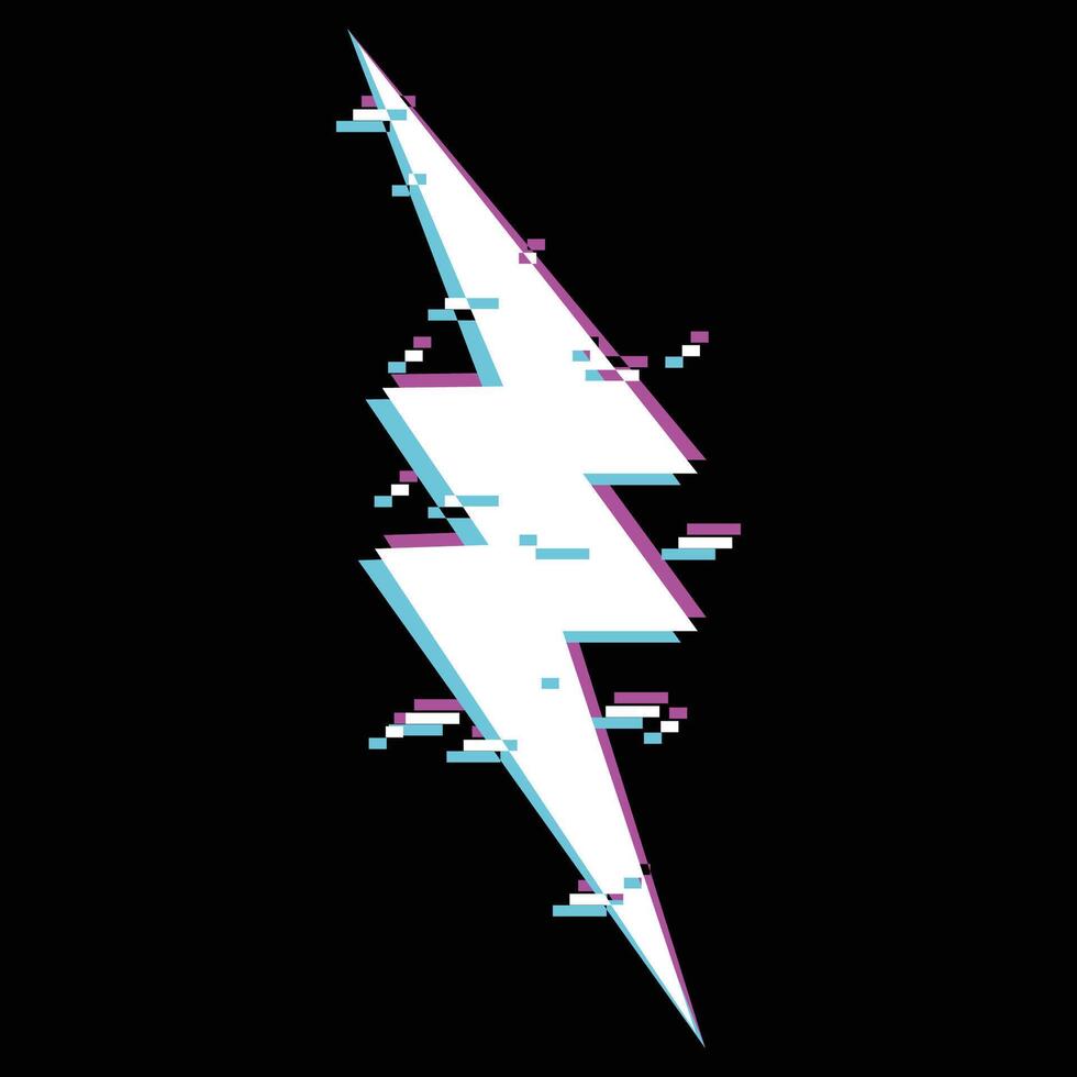 super thunder glitch design vector