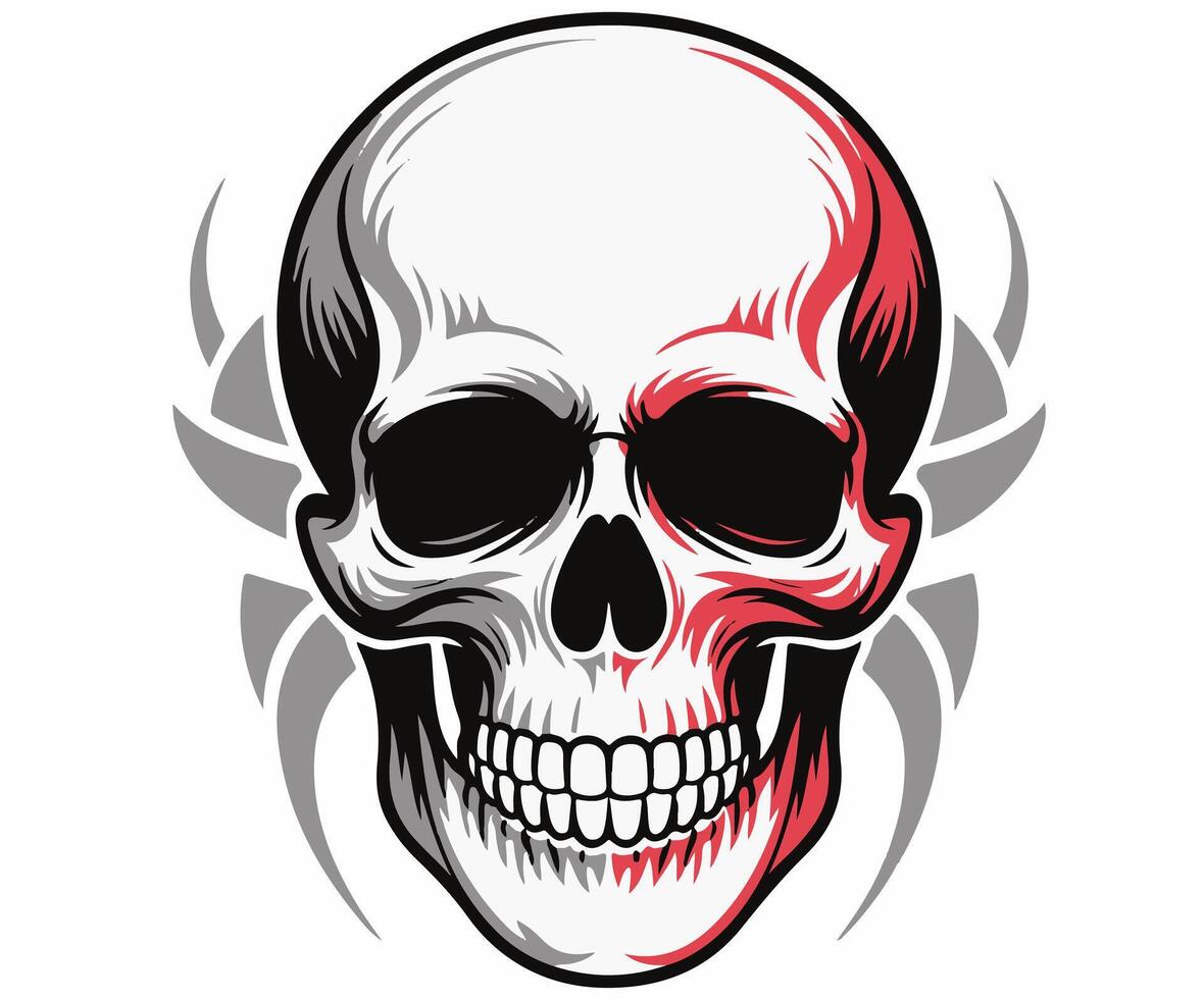A customizable skull layout with an easy to edit format. vector
