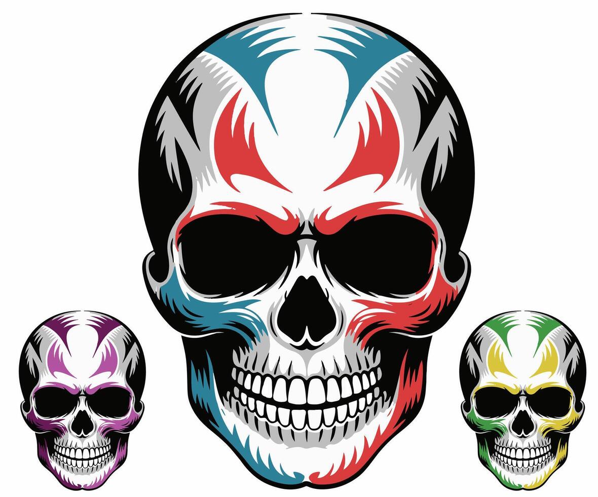 A skull concept with incorporated shapes. vector