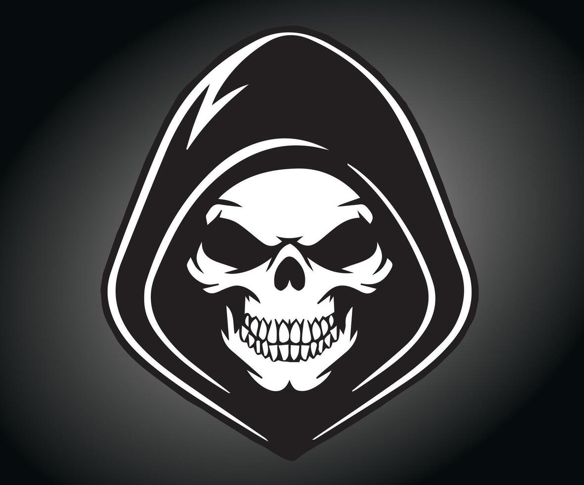 A skull face icon using a minimalist approach. vector
