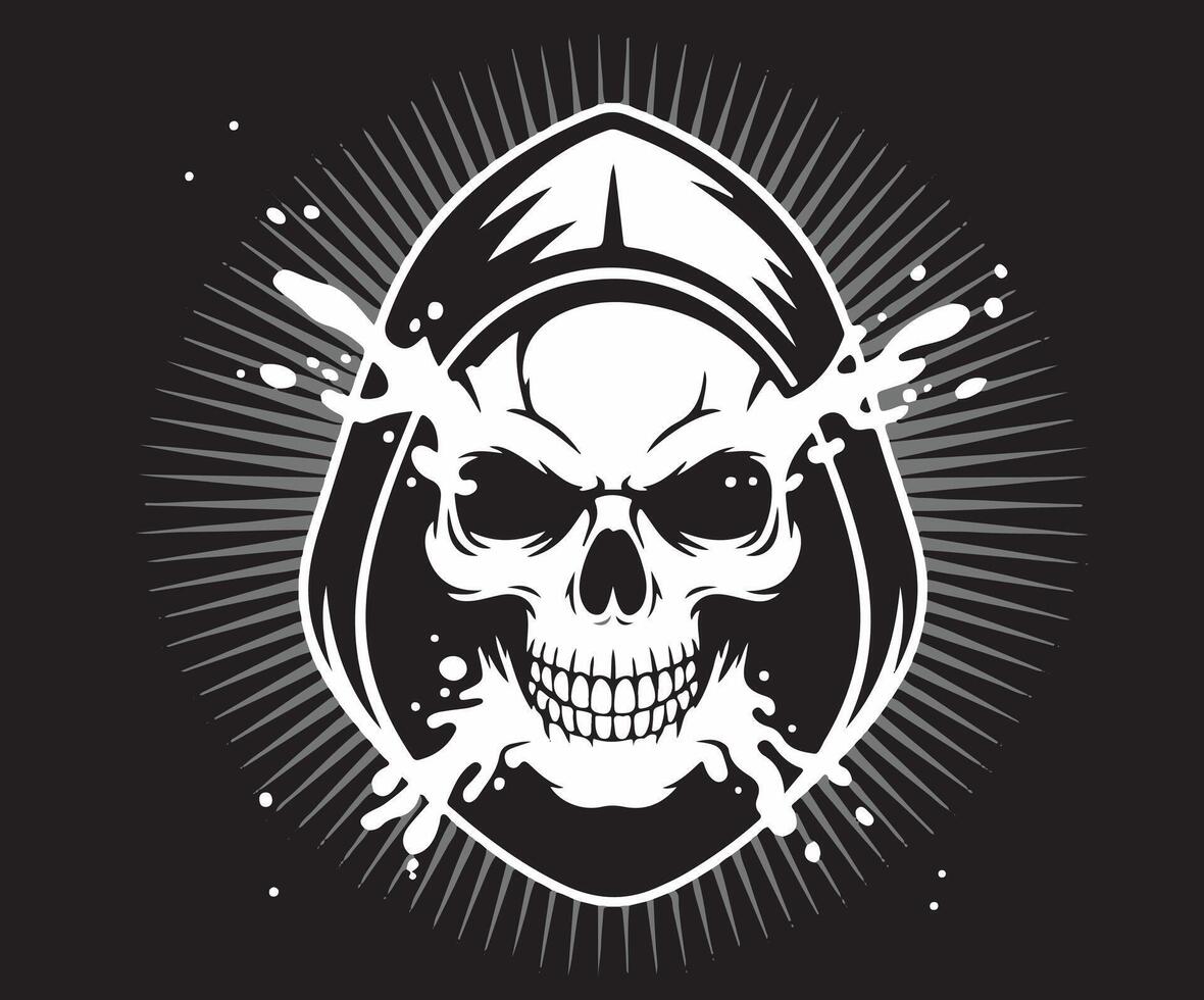 A basic skull face symbol designed with simplicity. vector