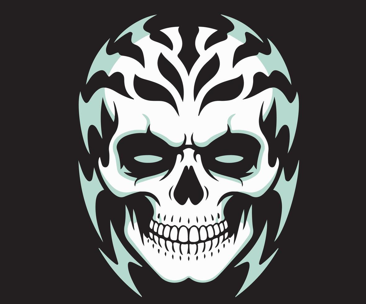 A skull illustration made up of unique interchangeable shapes. vector