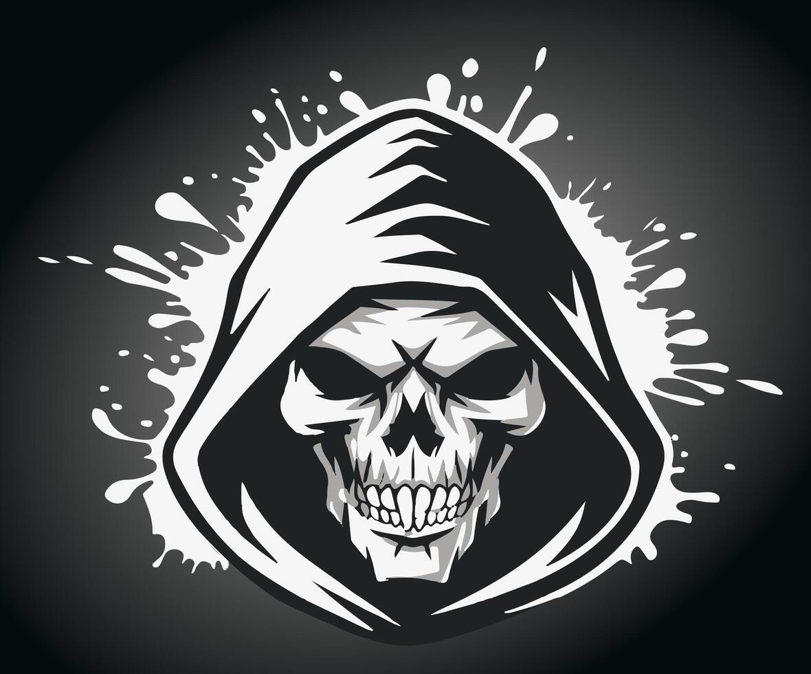 A skull face design in minimalist style. vector