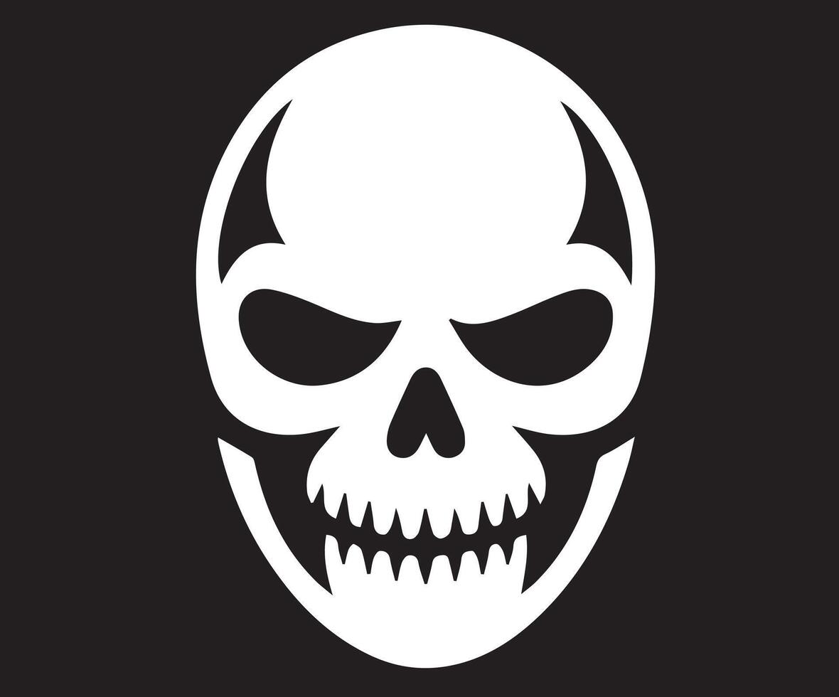 An illustrated skull face icon concept. vector