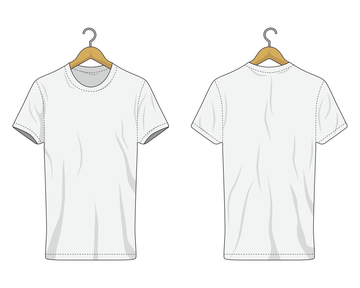 Mockup of a plain white t-shirt hanging vector