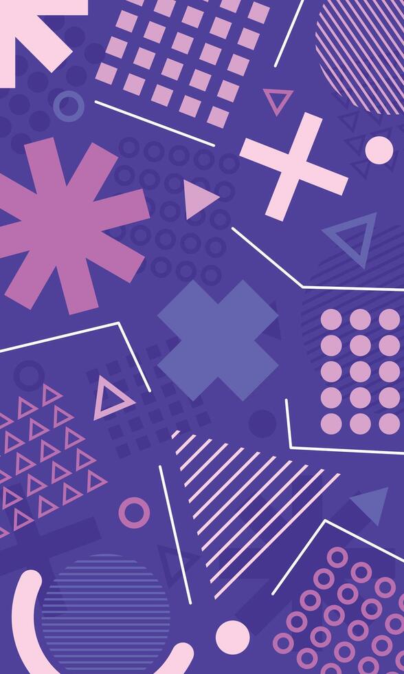 Cute abstract geometric shape wrapping wallpaper vector