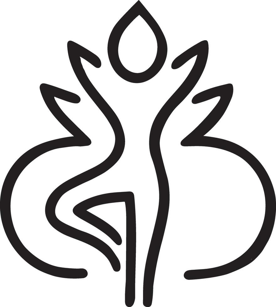Minimalist Yoga Pose Logo on a white Background vector