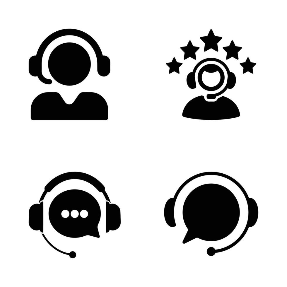 Customer service call center icon set vector