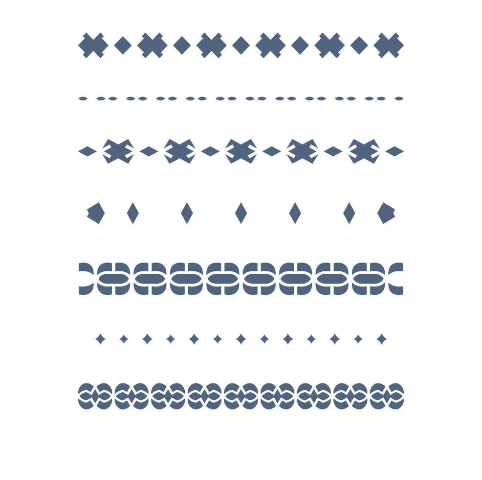 geometric border collection isolated on white background vector