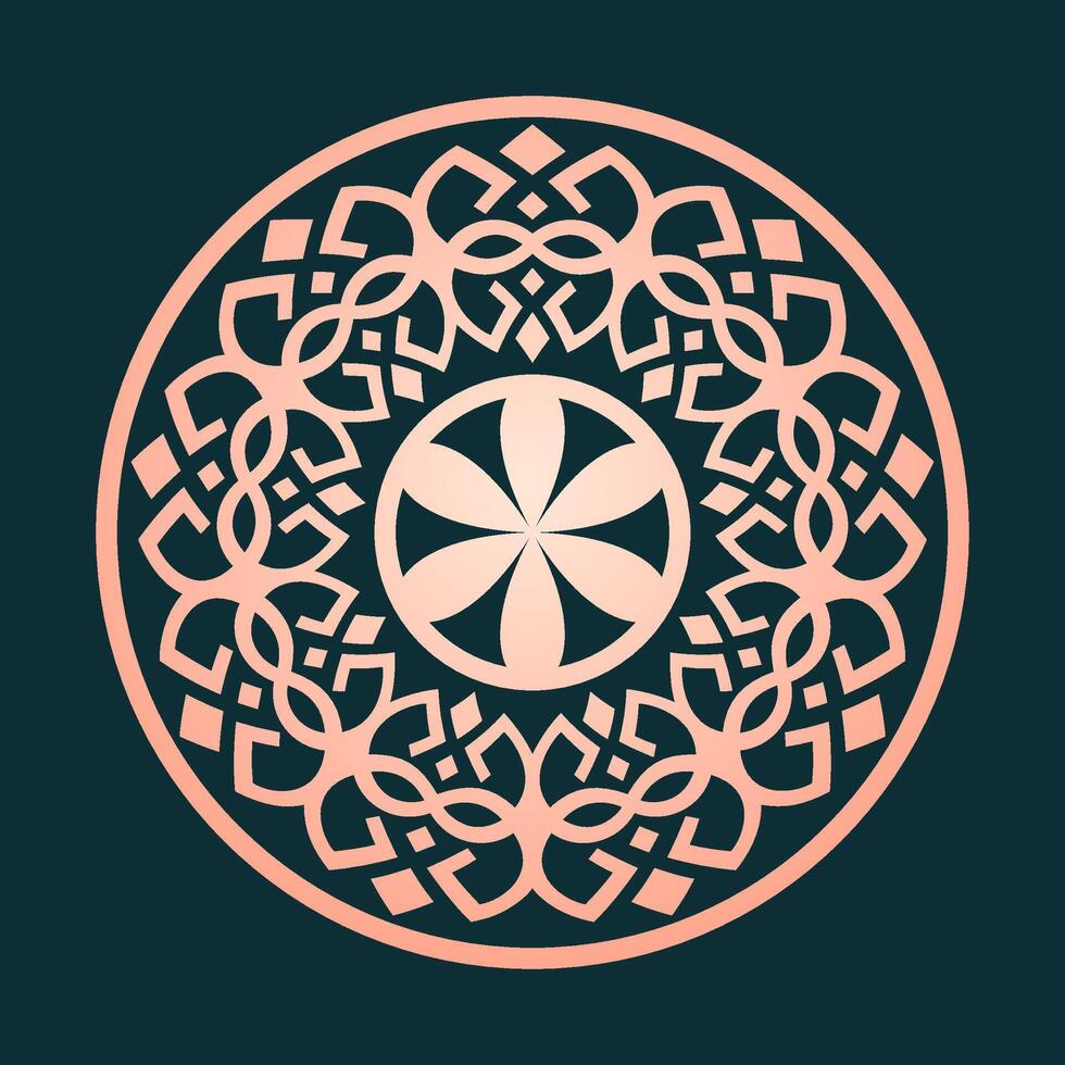 Elegant circular mandala pattern with geometric and floral elements vector