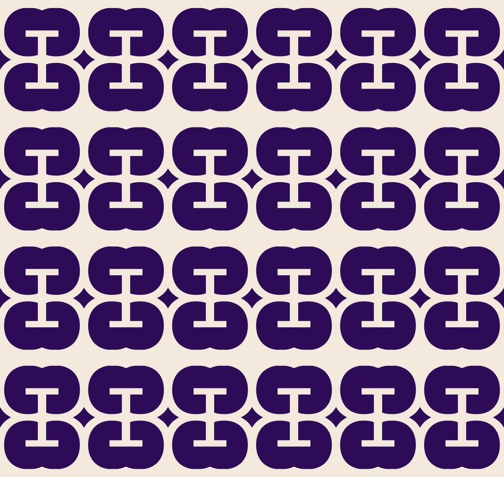 repeatable geometric pattern design with simple abstract shapes in retro style vector