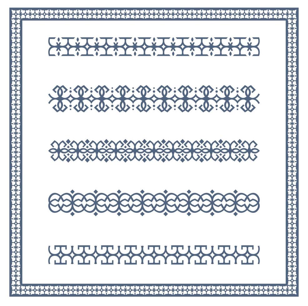 Decorative ornamental borders and frame isolated on white background vector