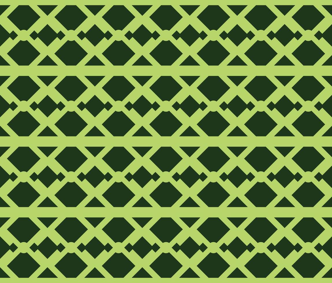 Geometric green seamless pattern with diamonds and rectangle abstract background design vector