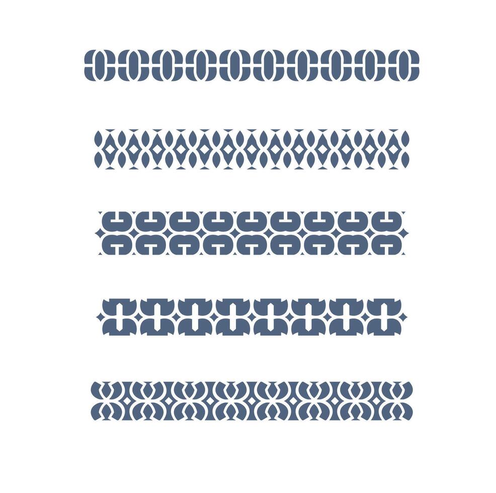 Collection of decorative borders isolated on white background vector
