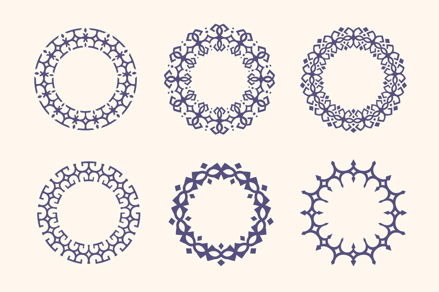 Set of decorative mandala isolated on white background vector