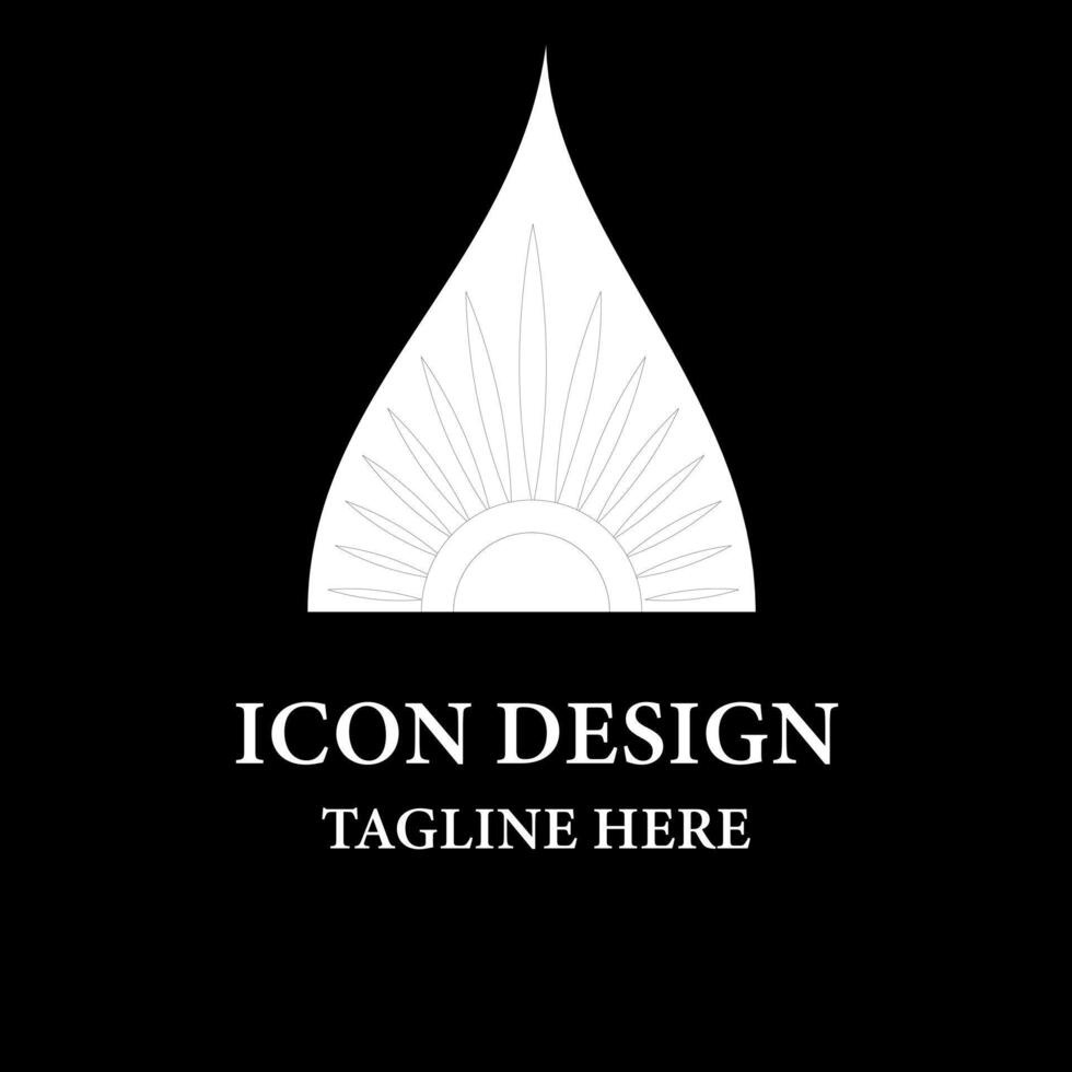 Triangle style shape sun printed logo design vector