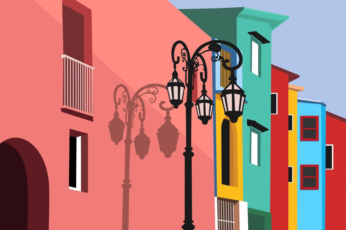 colorful building houses illustration design vector