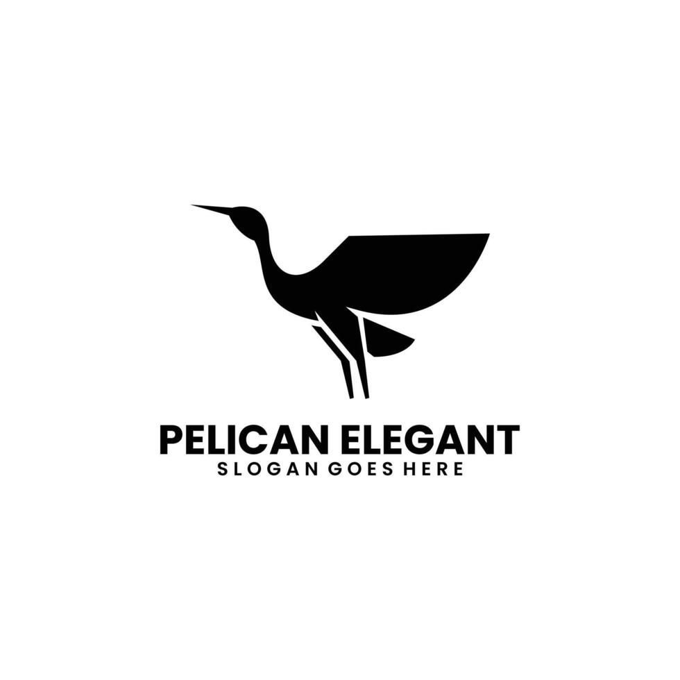 Pelican Silhouette Modern Minimalist Design vector