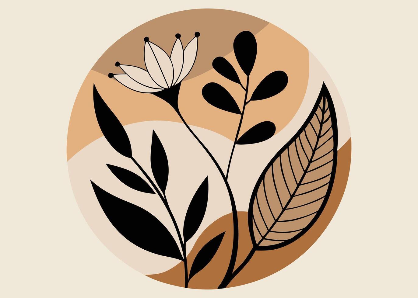 Abstract botanical art background vector