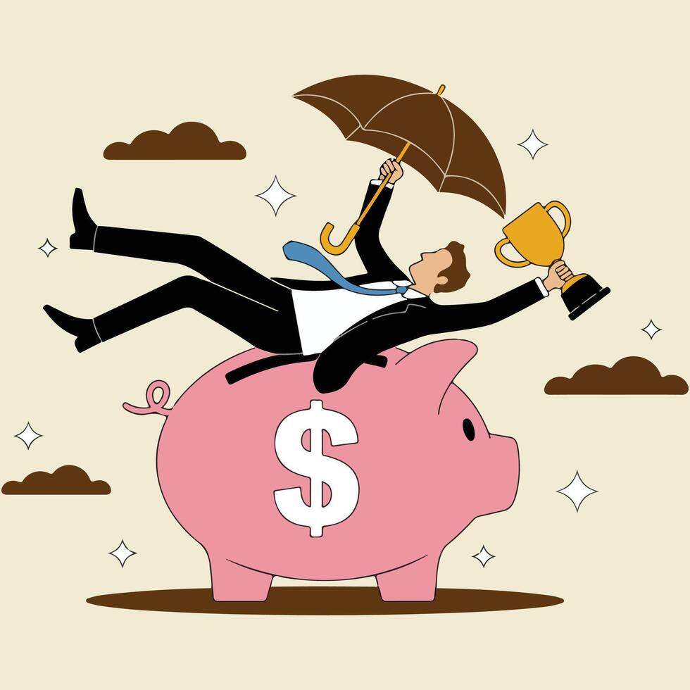 Financial, business opportunity to success vector