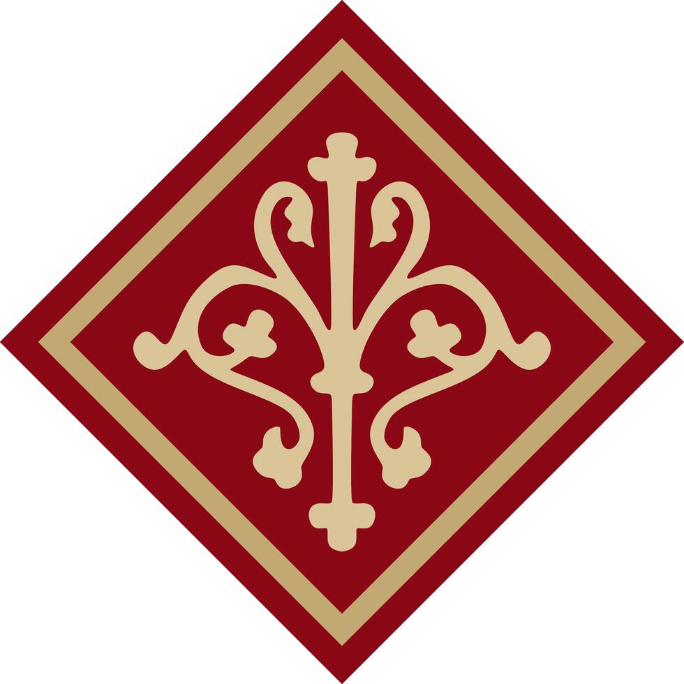 gold and red ancient Roman ornament elements. Classic European parts of pattern vector