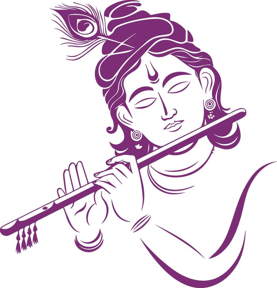 Janmashtami Krishna Silhouette Illustration art vector