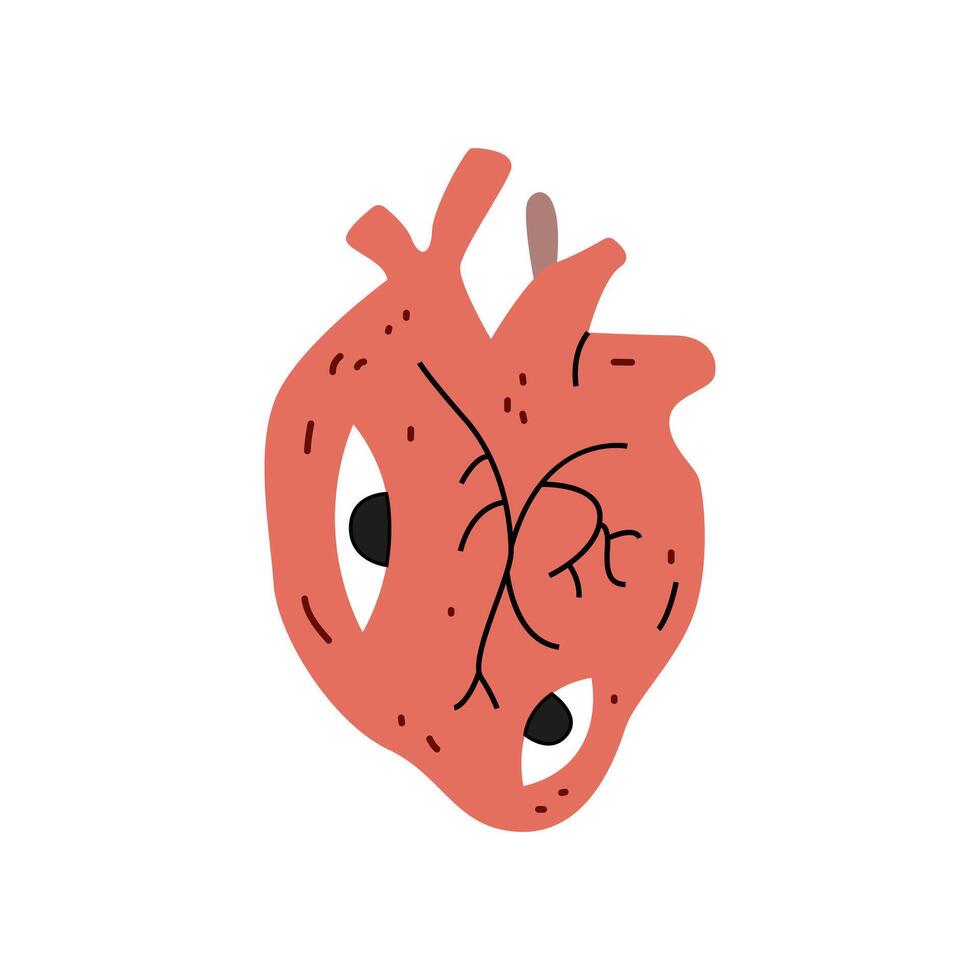 Scary heart with eyes. Festive Halloween holiday illustration vector