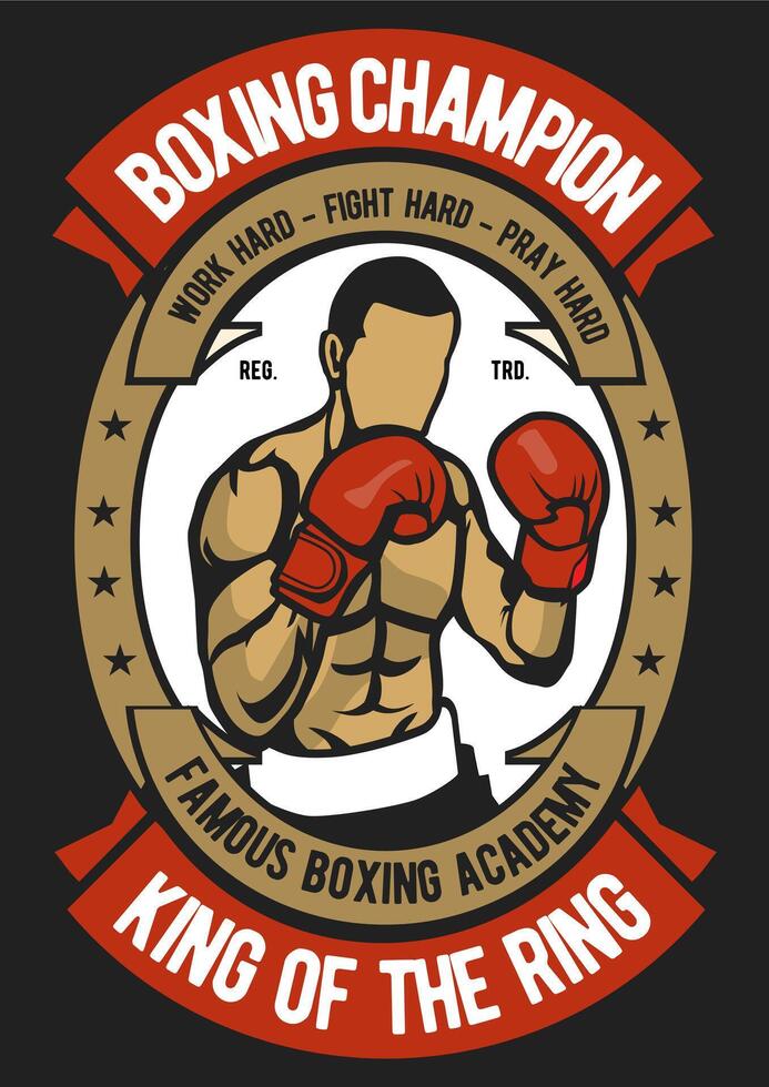Vintage Boxing T-Shirt Design Retro Punching Glove Graphic Tee Illustration vector
