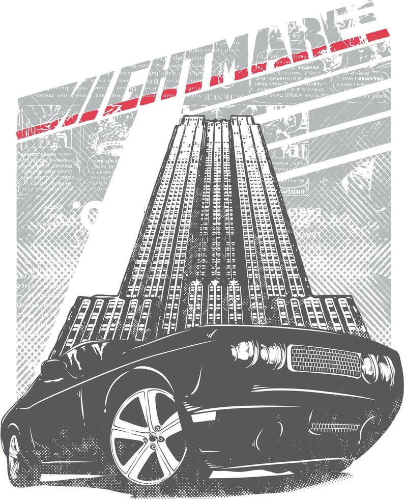 Retro Vintage Classic Car T-Shirt Graphic Design Illustration for Car Lovers vector