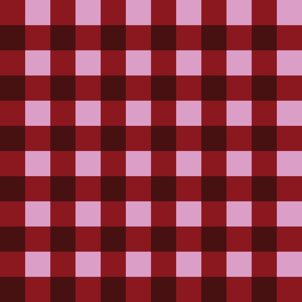 Red and pink checkered fabric background vector