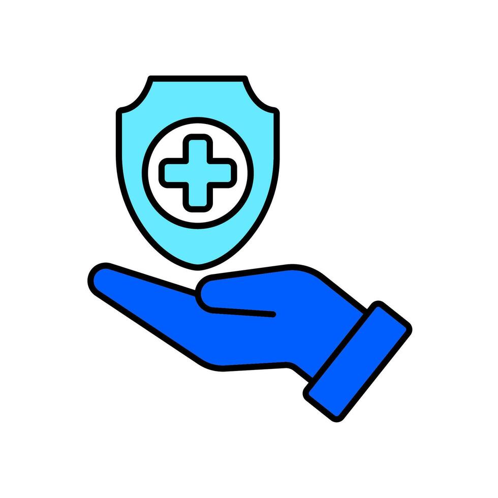 Icon a health protection, isolated against a clean background vector