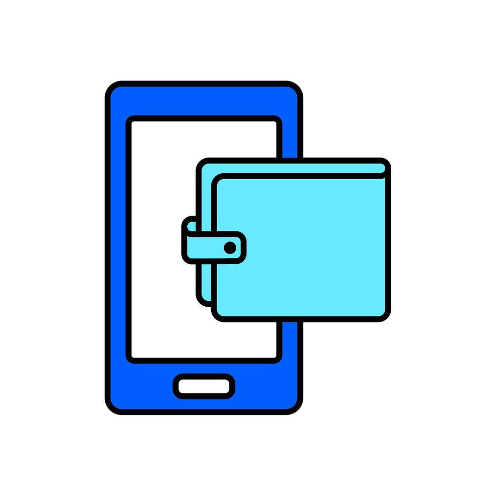 Icon a mobile wallet, isolated against a clean background vector
