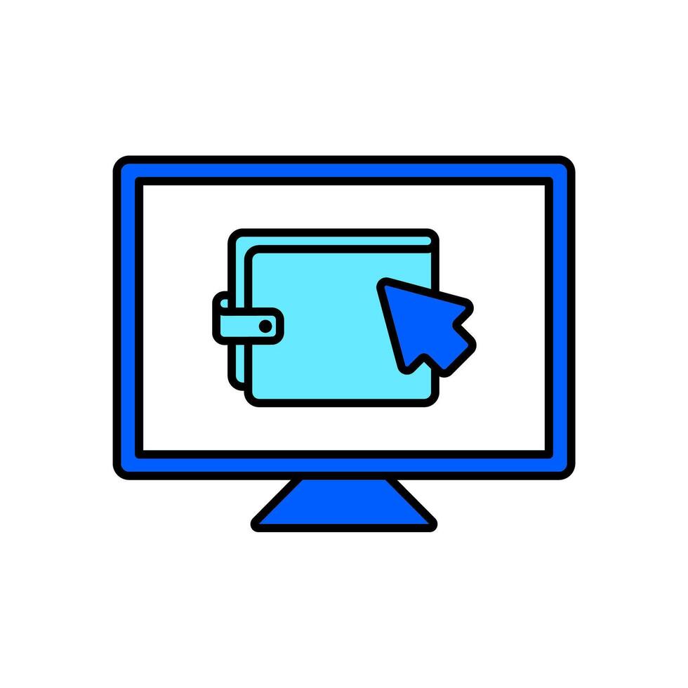 Icon a online wallet, isolated against a clean background vector