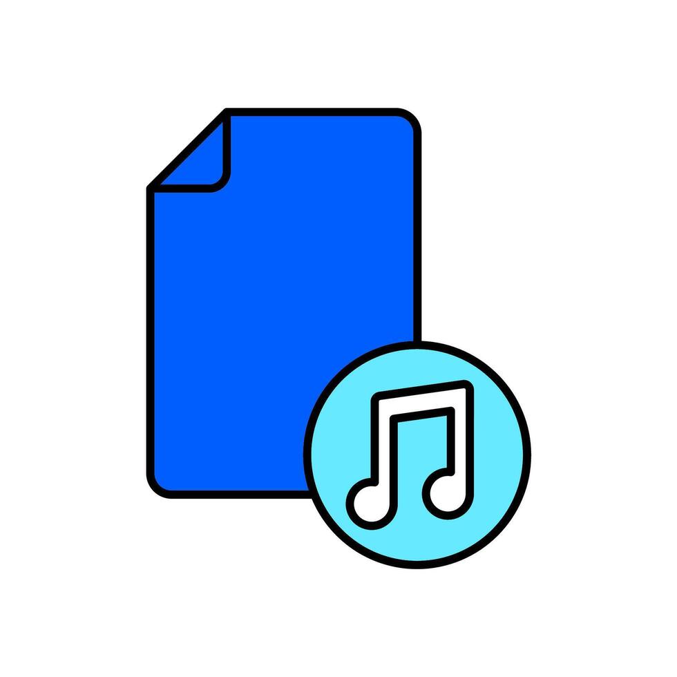 Icon a music file, isolated against a clean background. vector