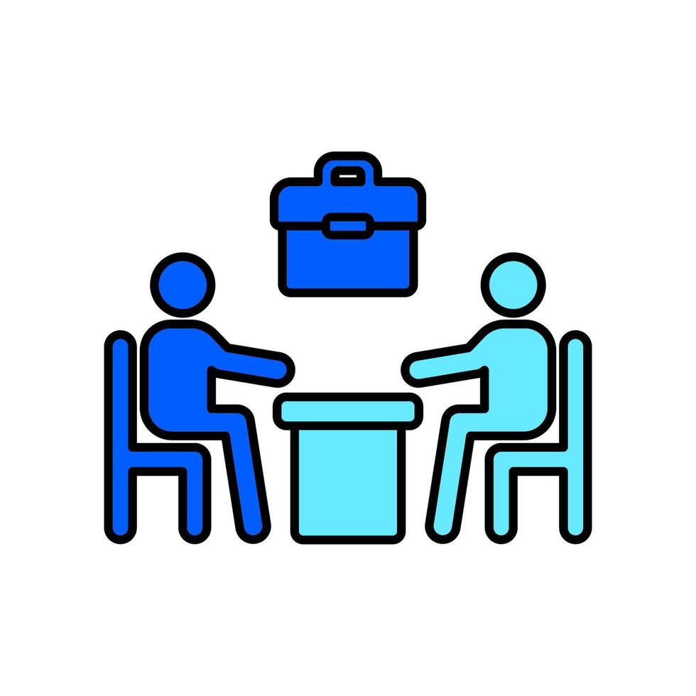 Icon a client meeting, isolated against a clean background. vector