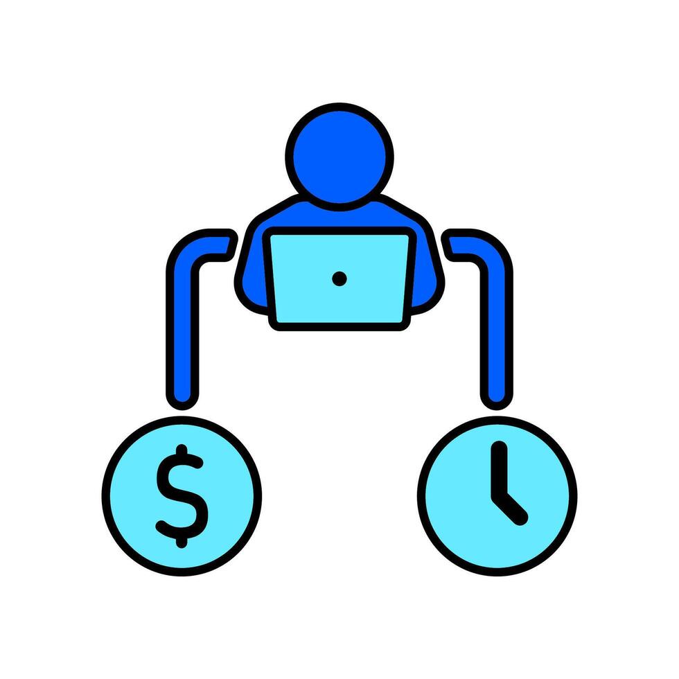 Icon a self employed, isolated against a clean background. vector
