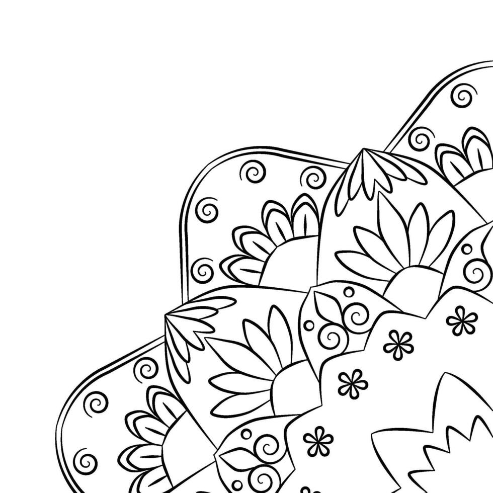 corner mandala flower on transparent background ,element for decoration. vector