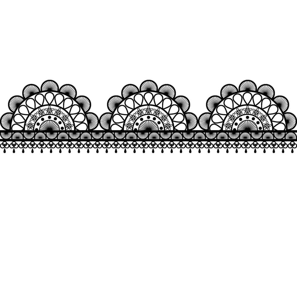 lace border on transparent background, elements for decoration fabric vector