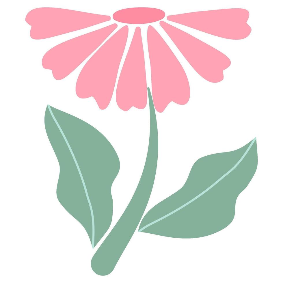 pink pastel flowers elements for decoration on transparent background vector